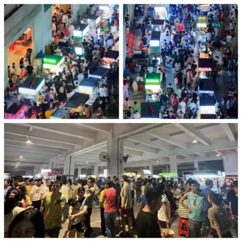 夜市迁入摩创园后的经营状况。